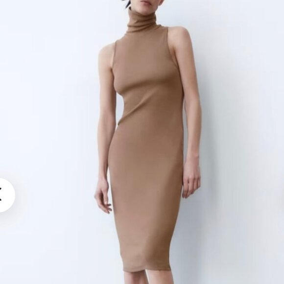 Zara Dresses & Skirts - 2/$20 Zara Sleeveless Turtle Neck Bodycon Dress M